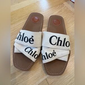 Chloe Women’s Woody Logo Slide Sandals Size 37